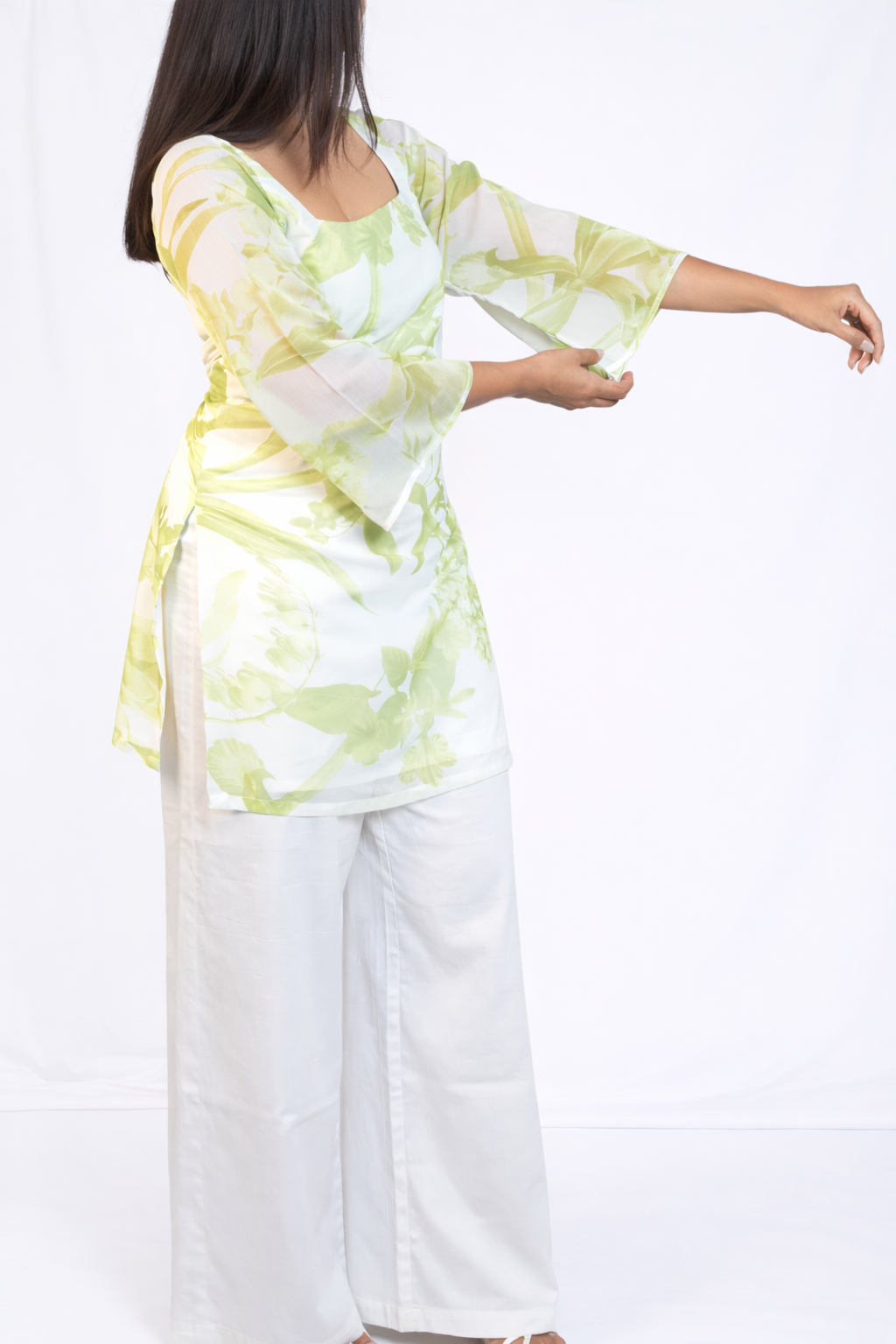 FLORAL FOLIAGE SHORT TUNIC